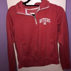 Very comfy red Rutgers sweatshirt.